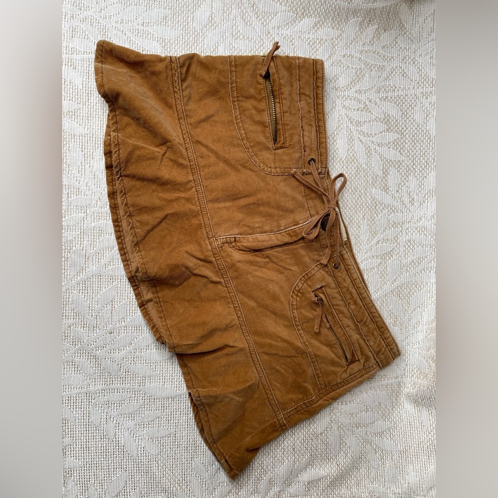 Y2K Hollister brown corduroy micro mini skirt vintage size 5